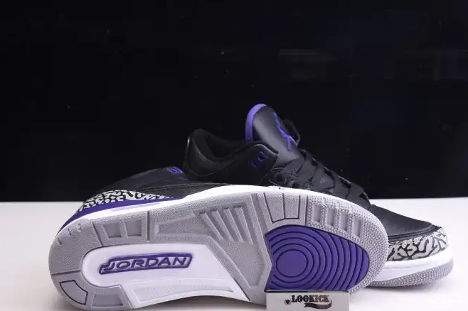 1st Kicks Court 3 Black Jordan Air Purple Retro CT8532-050 0520